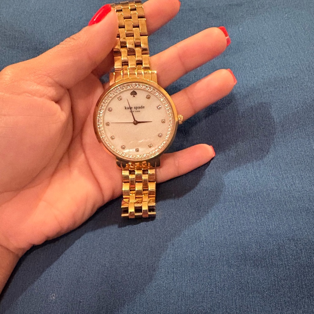 Kate Spade Gold Bracelet Watch with White Face